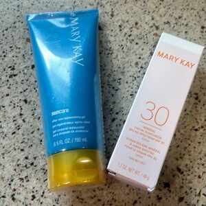 Mary Kay facial sunscreen and after suncare.  protect your face suns elements